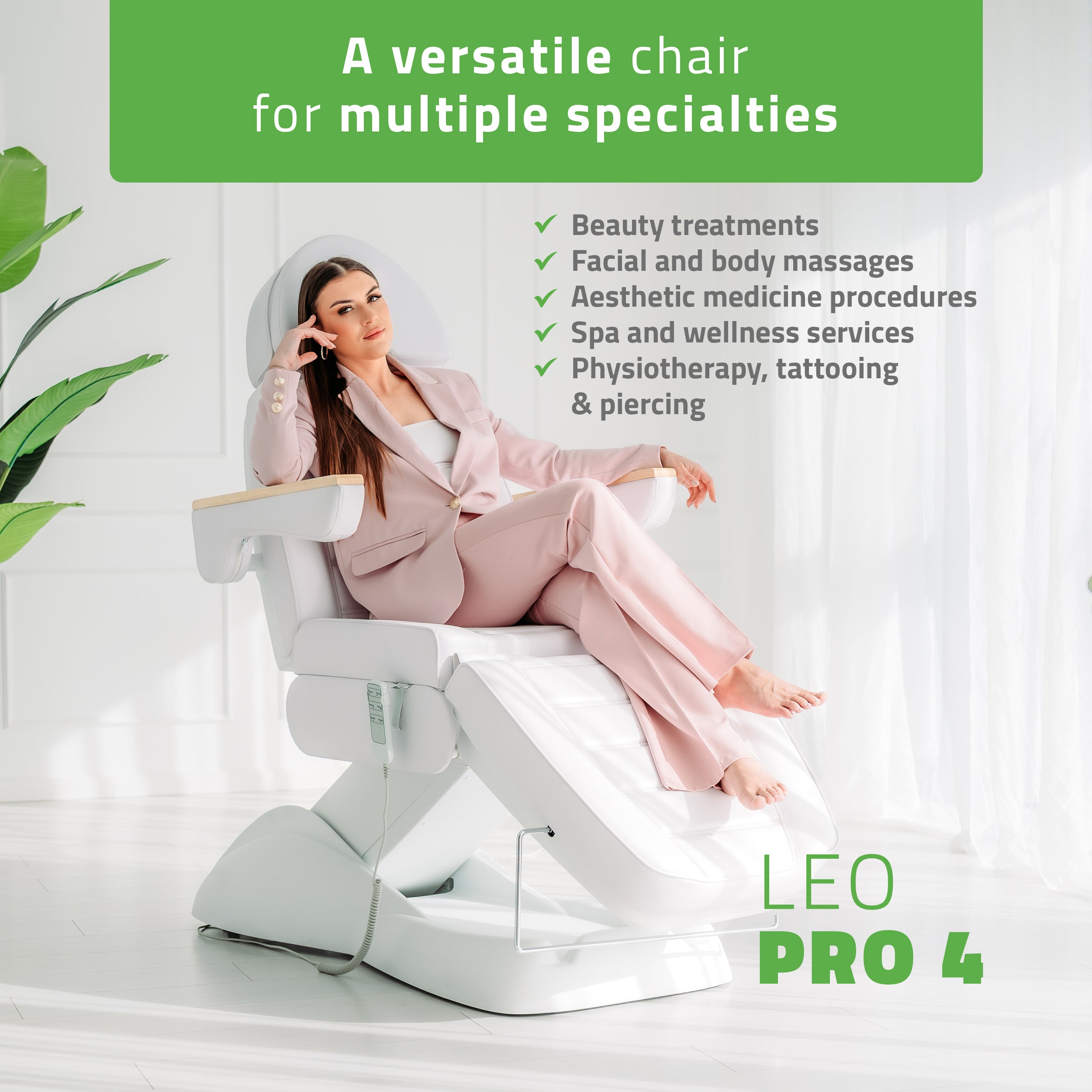 Electric beauty chair Leo PRO 4 Comfy Base k501 white