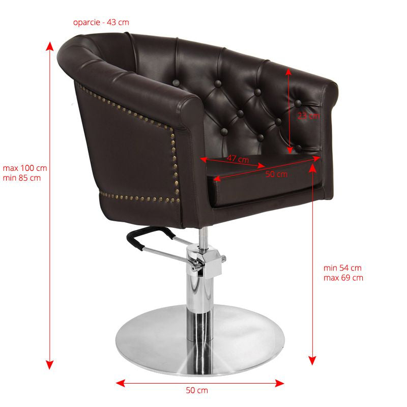 Gabbiano london brown hairdressing chair