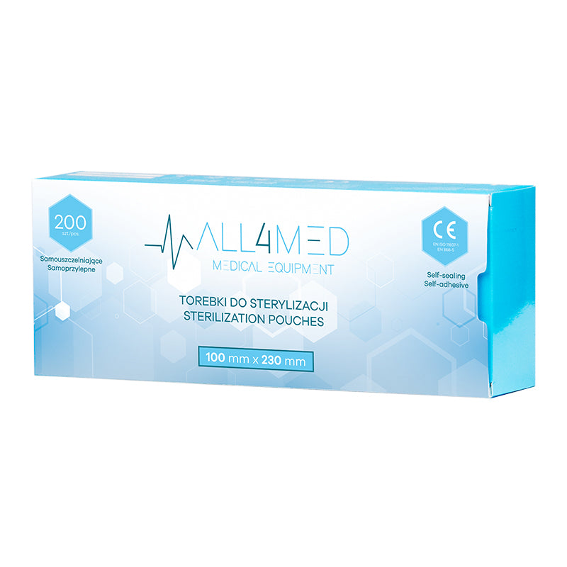 All4med autoklávové sterilizační sáčky 100 mm x 230 mm 200 ks.