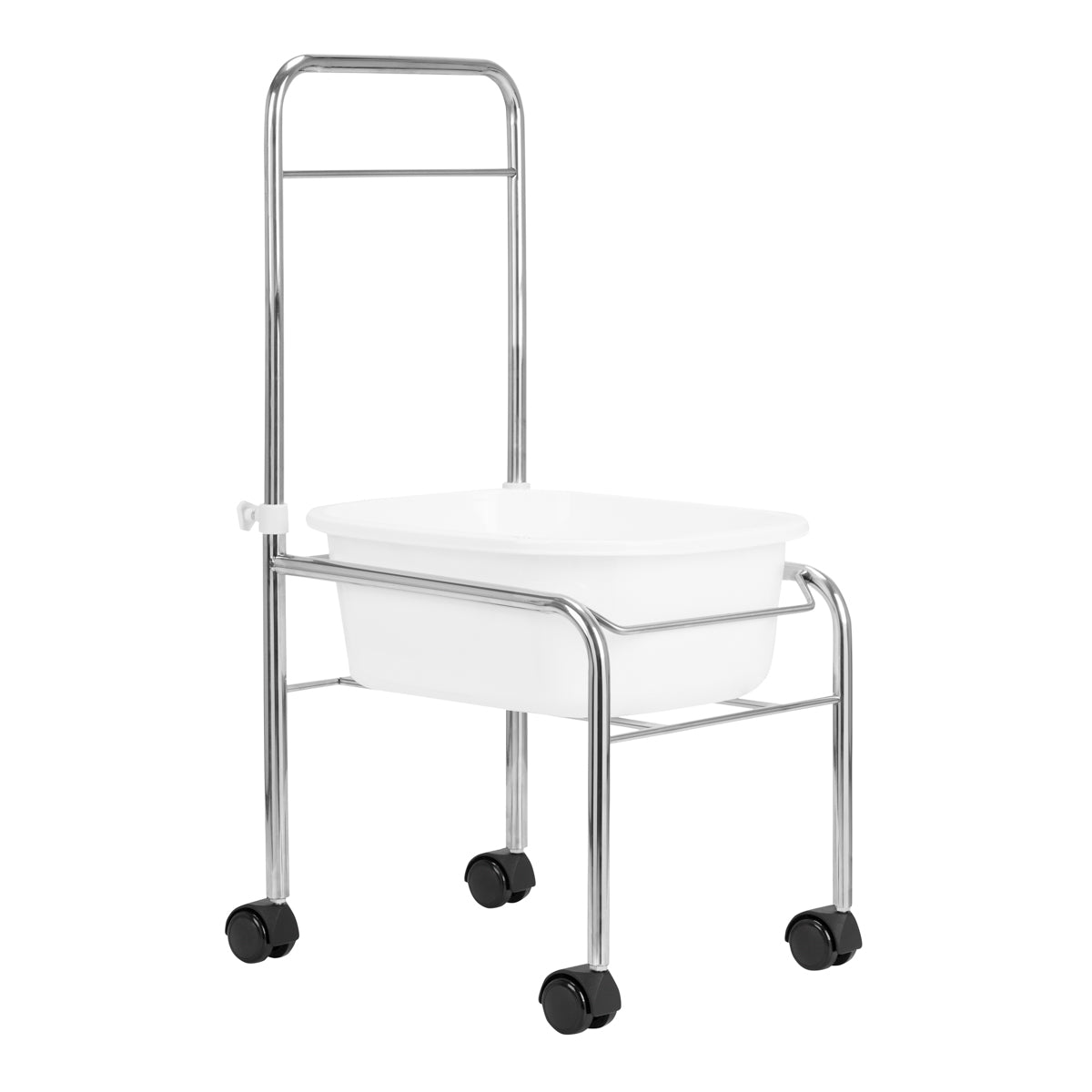 Pedicure tray on wheels, chrome